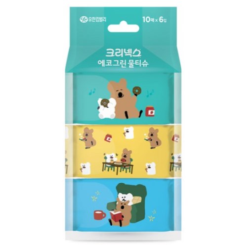 크리넥스 X 다이노탱 에코그린 쁘띠 물티슈 리필형 10매