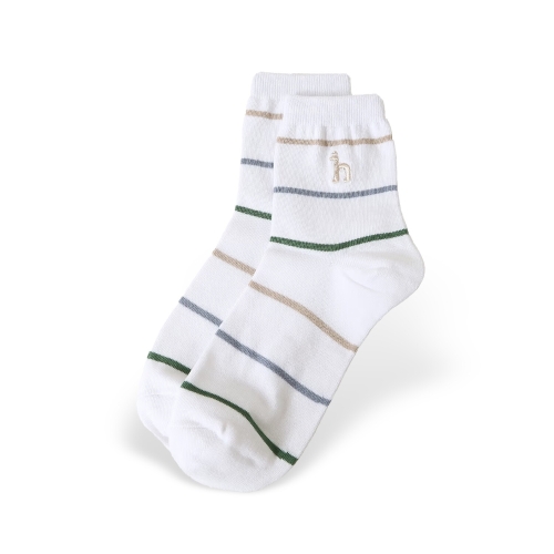 LF 헤지스 남성 스트라이프 면혼방 중목양말 HZSS6E202WT
