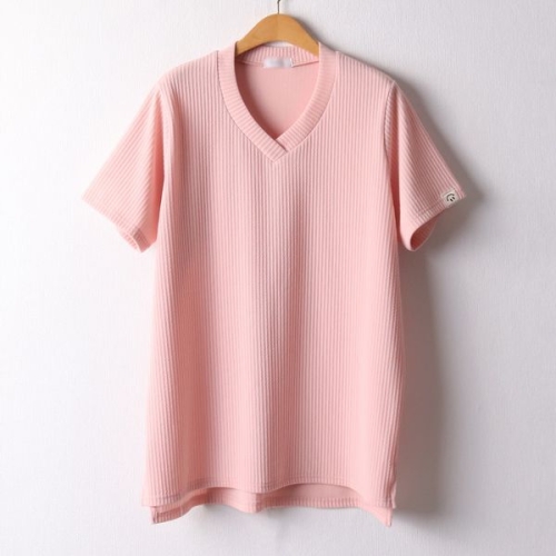 아이우먼 스마일라벨V넥반팔티 OLI432M603 빅사이즈 46775781_이미지