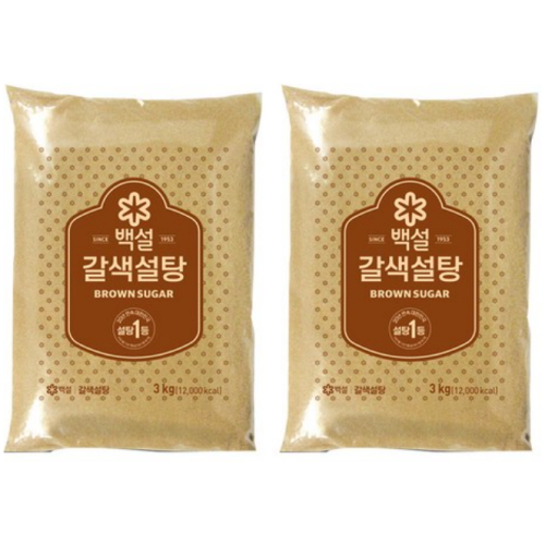 CJ제일제당 백설 갈색설탕 3kg (2개)