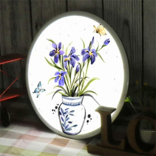 LED 창포꽃과나비 액자 무드등 25cm