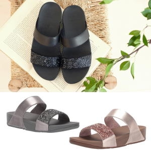 핏플랍 CRYSTALQUEEN9CM 노출 발가락 화이트 레이스 라지 사이즈 3342 39 WHITE