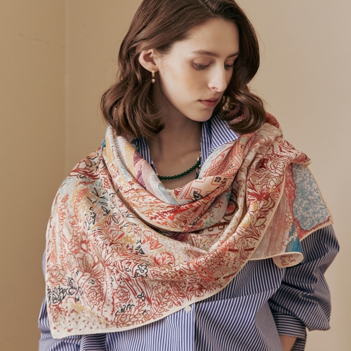 마쟈 컬러풀 시티 드로잉 프린트 빅 스카프 ZE03AC400NA이미지입니다. 누르면 해당 게시물로 새창이동합니다.