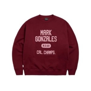 ���Ϲ���Ƽ ������ǰ MARK GONZALES ��ũ���߷��� ������ MG GRAPHIC SWEATSHIRT BURGUNDY 281718