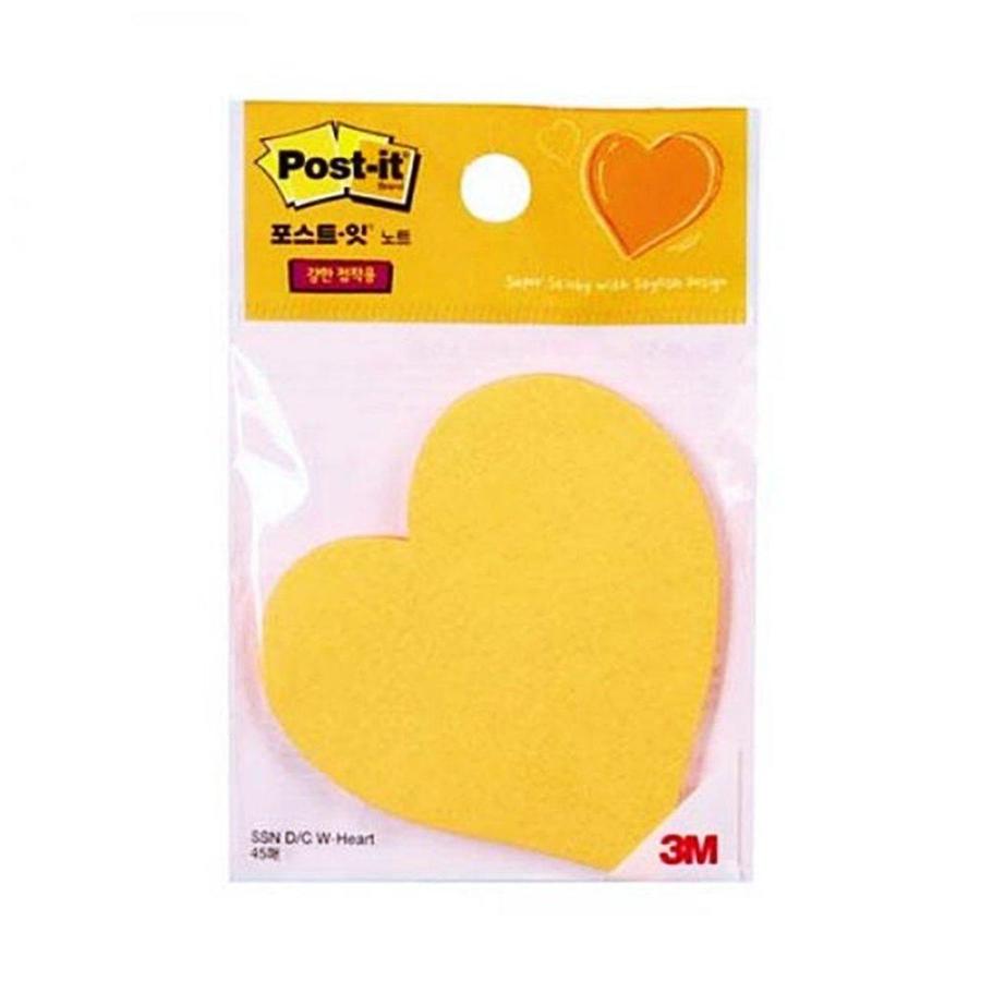 3M 포스트잇 강한 점착용 모양노트 윙크하트 10개 DUW6F8646