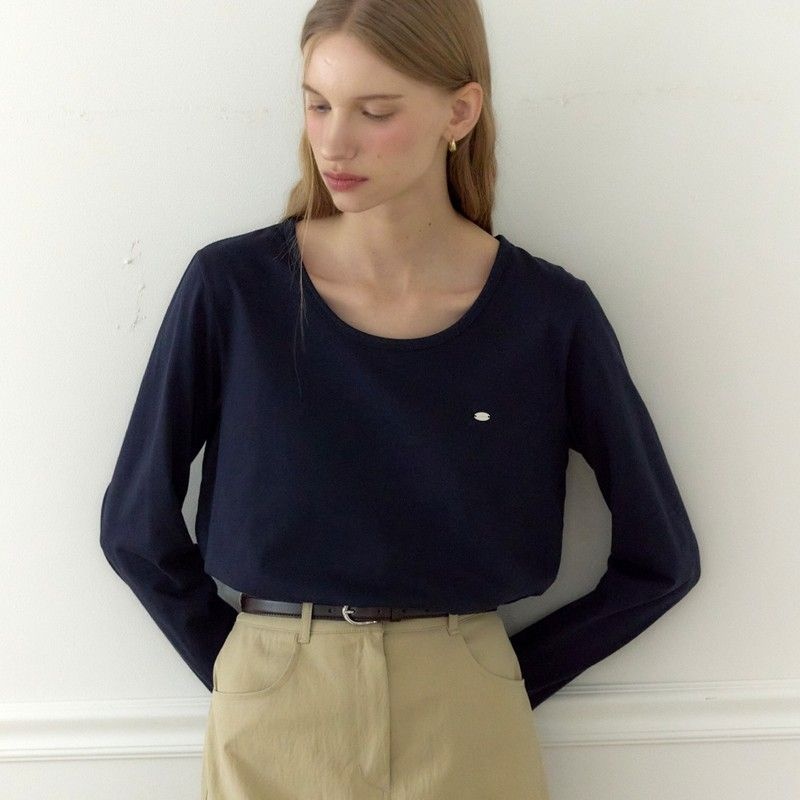 �ƿ�ȣ�� Logo Silky U-neck S�� LEEve T-shirt Navy H25FA-TS01-NAVN 1098814