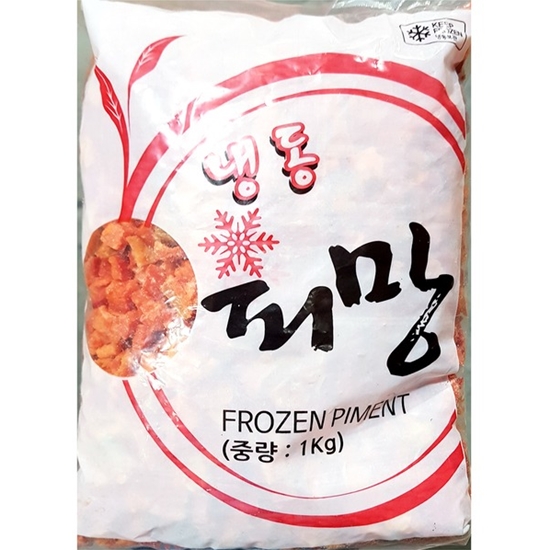 해물총각 냉동 피망 홍피망 1cm 다이스 1kg X10개_이미지