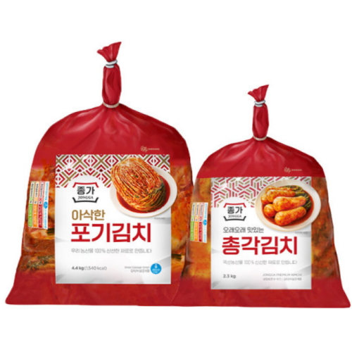대상 종가 아삭한 포기김치 4.4kg + 총각김치 2.3kg
