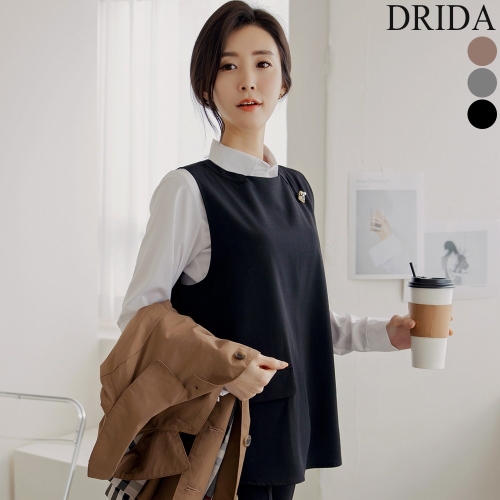 드리다 드리다 엄마옷 DV21302 직기모던베스트 40대 미시옷 50대_이미지