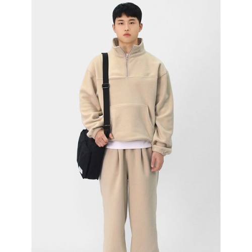 남성 데일리 겨울 플리스 세트 하프집업 추리닝 셋업 BHDN00
