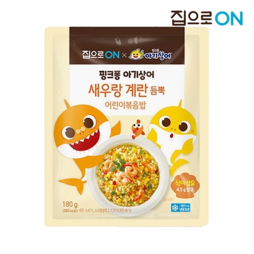 청정원 집으로ON 핑크퐁 어린이 새우 볶음밥 180g (10개)_이미지
