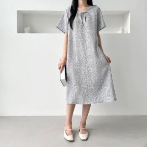 오노마 ONM 여성 여름 인조인견 반팔원피스 하늘하늘 꽃무늬치 38813538