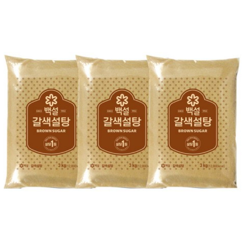 백설 갈색설탕 3kg (3개)_이미지