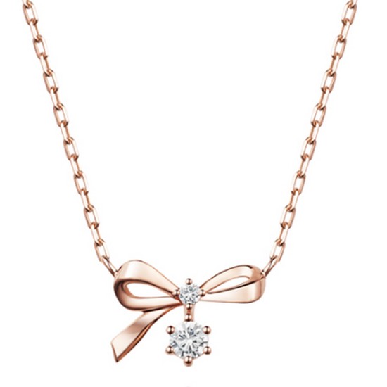 스톤헨지 14K 리본 큐빅 목걸이 H0185_이미지