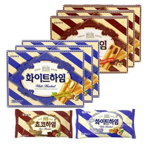 크라운제과 화이트하임 중 3통 + 쵸코하임 중 3통_이미지