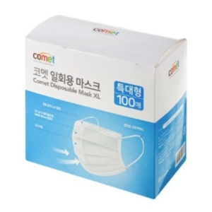 쿠팡 코멧 일회용 마스크 화이트 특대형 (100매)_이미지