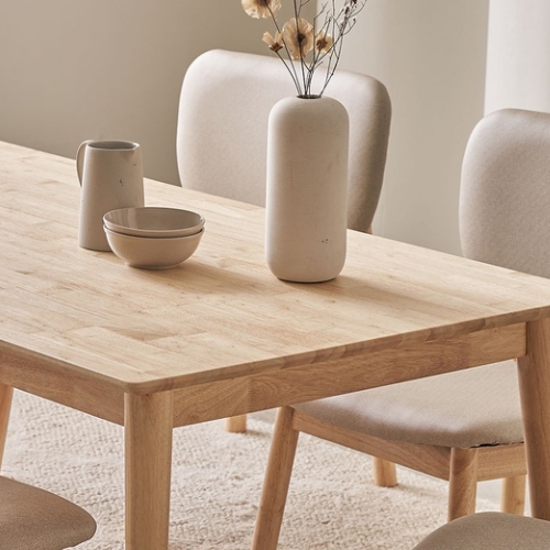 장인가구 칸토르모노 패밀리 원목 낮은 식탁 1800 (의자별도)_이미지