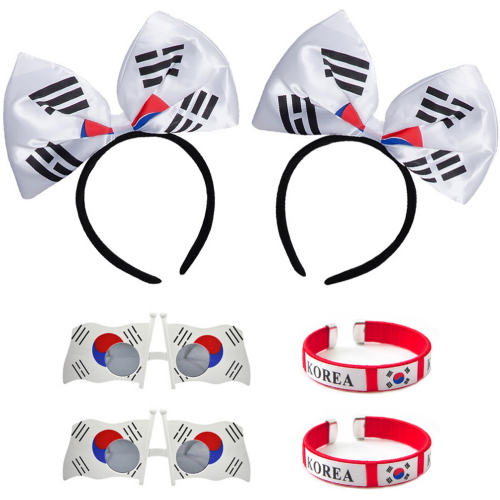 파티쇼 점보태극기머리띠 2개 + 태극기안경 2개 + 태극기팔찌 2개
