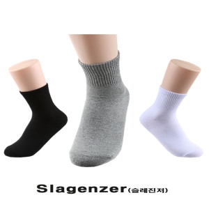 슬레진저 남자 여자 중목양말10족 학생 교복 발목장목 흰색 검정양말_이미지