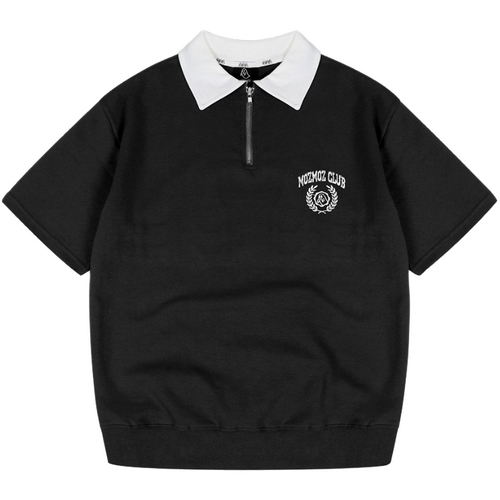 모즈모즈 로럴 자수 오버핏 카라 맨투맨 반집업이미지입니다. 누르면 해당 게시물로 새창이동합니다.