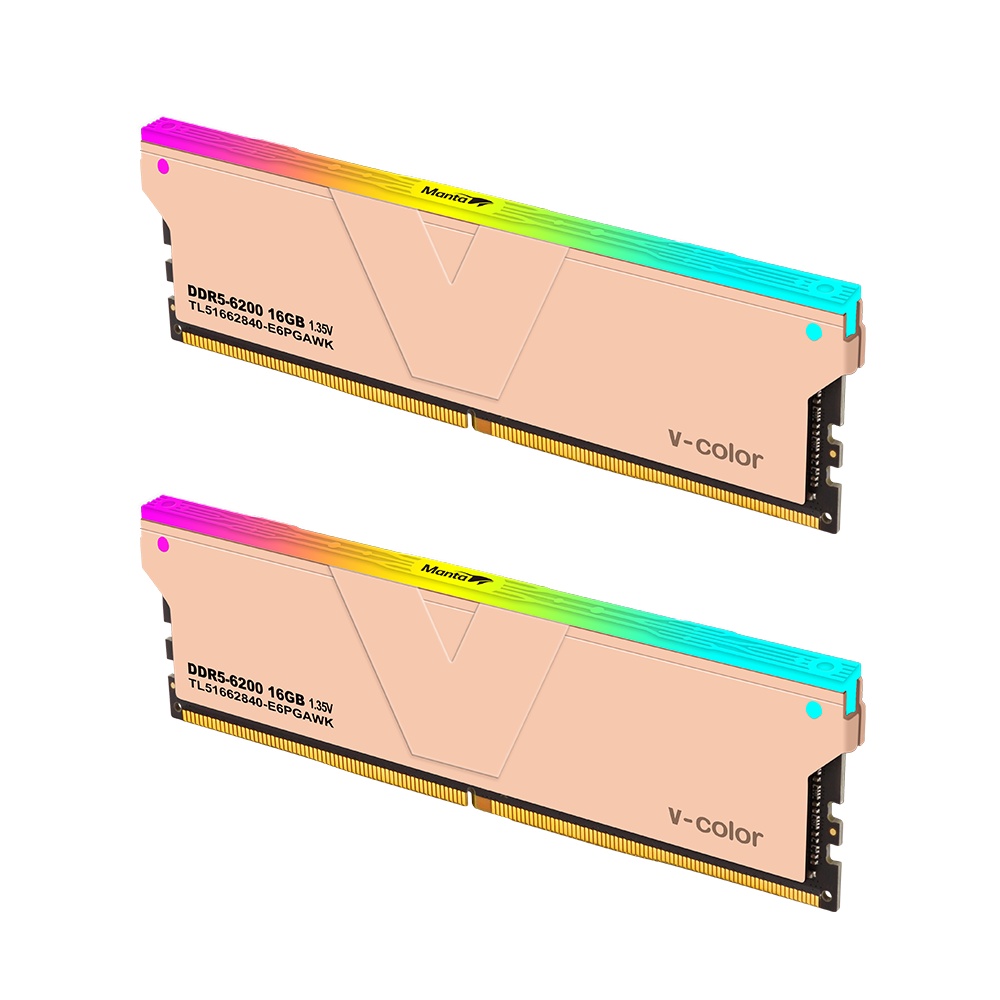 V-Color Manta DDR5-6200 CL40 RGB 골든아미스 패키지 (32GB(16Gx2))_이미지