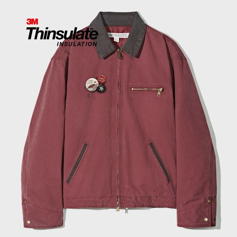 파르티멘토 3M Thinsulate VTG Washed Work Jacket Red 2752283