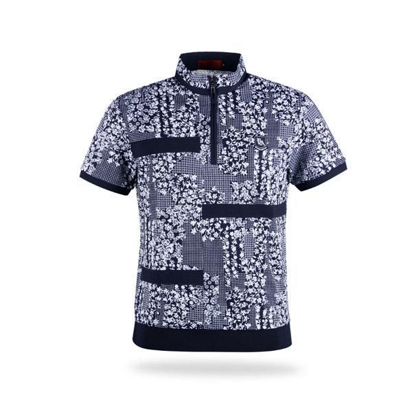 럭스골프 야마구찌 유니크 반팔 반집업 셔츠 YG1M405