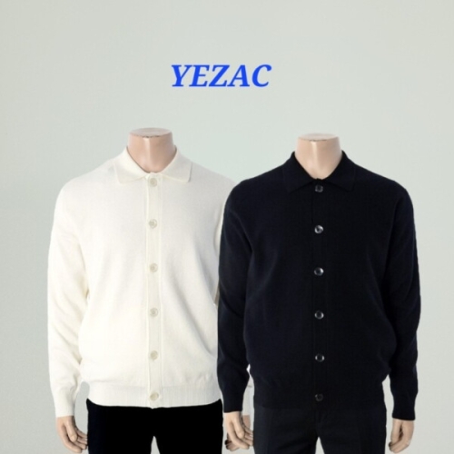 예작 패플 봄니트 버튼카라 오픈형 솔리드 니트 가디건 긴소매 YJ4SCD40_이미지