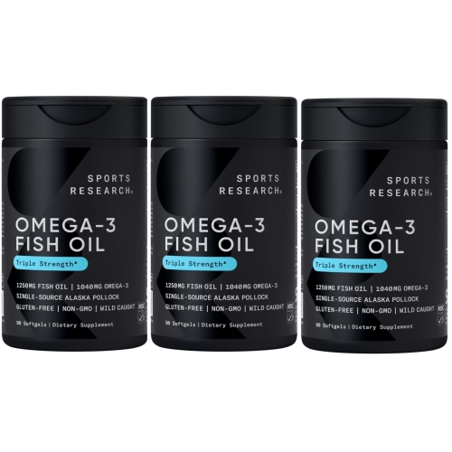 스포츠리서치 오메가3 피쉬 오일 1250mg 90캡슐 (3개)