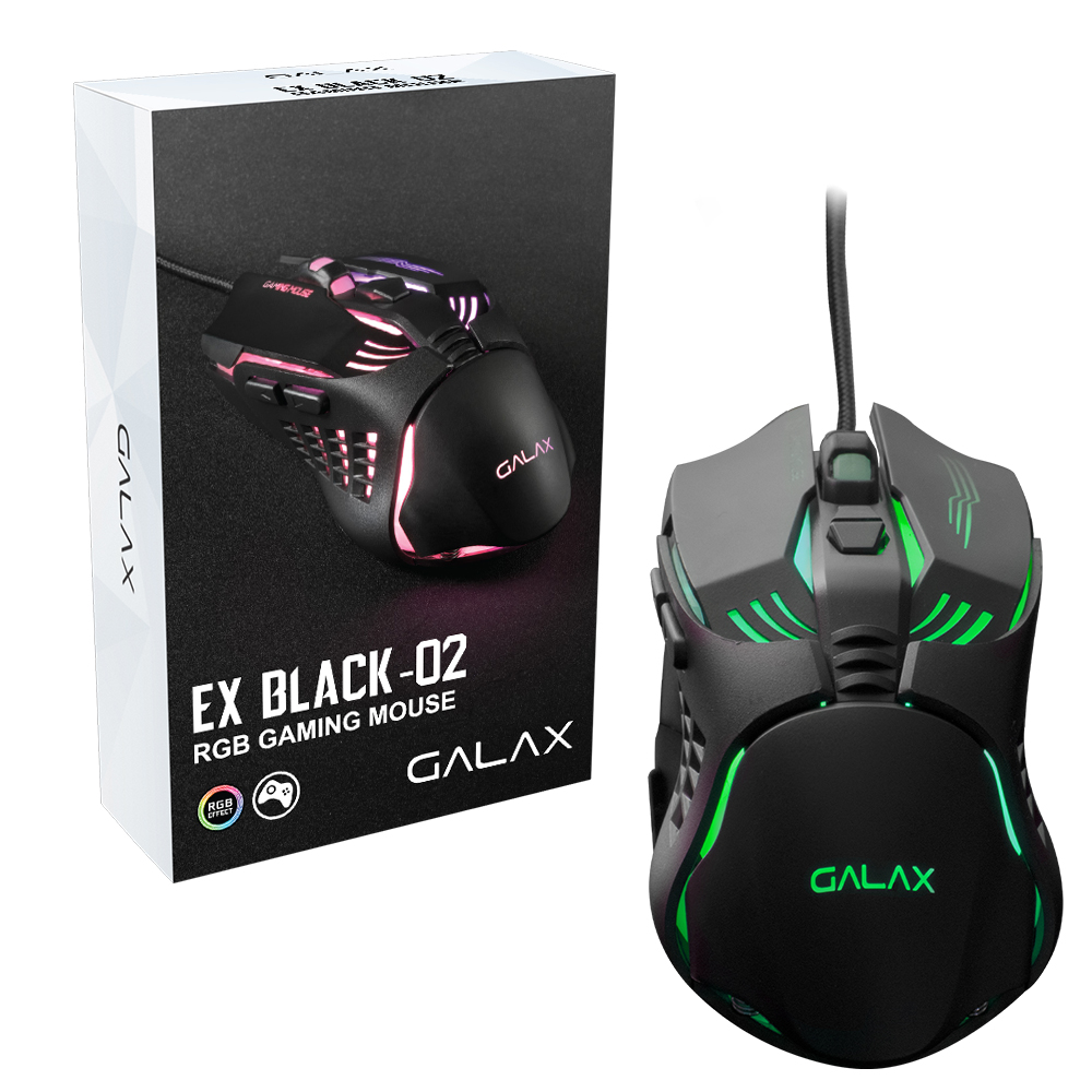 갤럭시 갤라즈 GALAX EX-02 게이밍 마우스 (블랙)_이미지