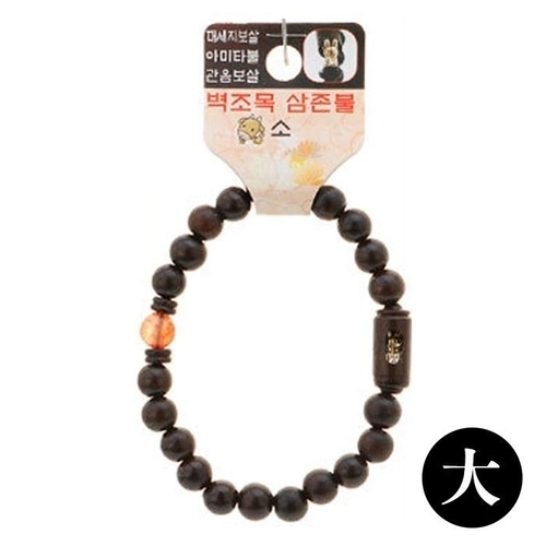 셀러허브 패션 호연 불교 기원 팔찌 액운방지 벽조목 삼존불 띠 합장주 염주 소 47363426_이미지
