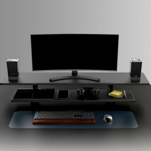 몽상컴퍼니 와이드 2단 모니터 받침대 듀얼 받침_이미지