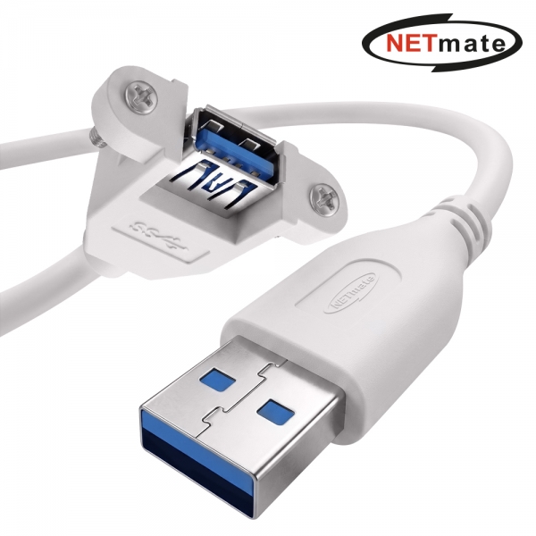 강원전자 넷메이트 USB3.0 연장 AM-AF 판넬형 케이블 (NMC-UF330SW, 3m)