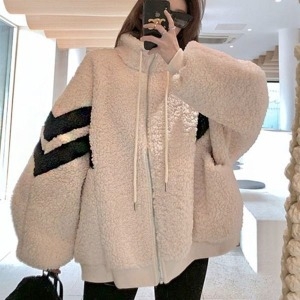 오너클랜 오버핏 가오리핏 예쁜 여성 양털 후리스 집업 자켓 PEB W9A3019 쇼핑도 건강하게_이미지