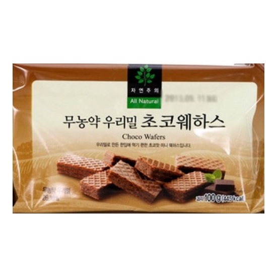 자연주의 무농약 우리밀 초코웨하스 100g (1개)_이미지