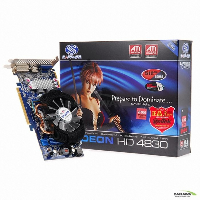 SAPPHIRE 라데온 HD 4830 HDMI 512MB VF950 이엠텍_이미지