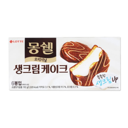 롯데웰푸드 몽쉘 오리지널 생크림케이크 6개입 192g