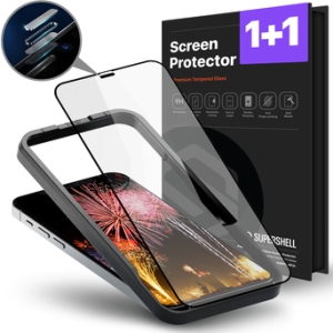 슈퍼쉘 아이폰13 풀커버 강화유리 액정보호필름 [2매]