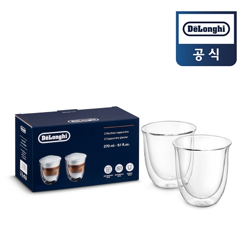 드롱기 이중 진공유리 카푸치노잔 270ml 2ea 2개_이미지