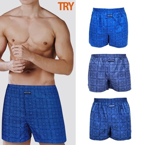 TRY 트라이 60수 순면 남자 트렁크 팬티 레이더스 3매입