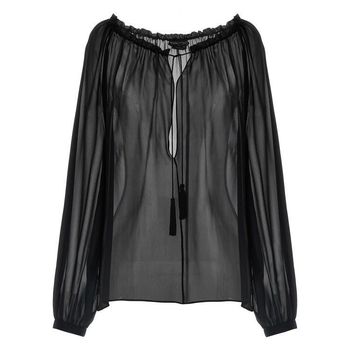 블라우스 셔츠 100% 실크 154211137