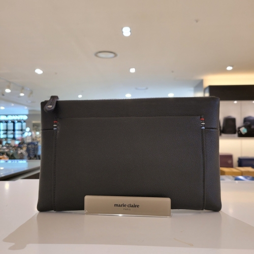 마리끌레르 NC 백화점브랜드 강추 세련된 글리터 소프트한 고급 천연소가죽 슬림라인 남성 데일리 클러치백211873 블랙 M_이미지