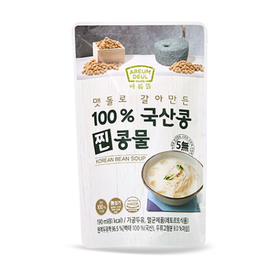 논산딸기랜드 아름뜰 맷돌로 갈아만든 100% 국산콩 찐콩물 190ml (20개)_이미지