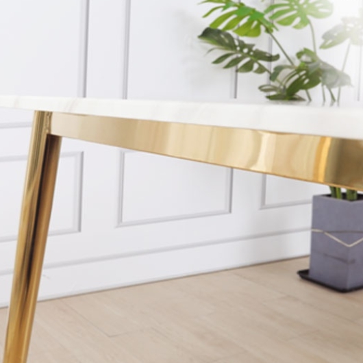 저스틴퍼니처 브런치 골드 대리석 식탁 1400 (의자2개+벤치1개)_이미지