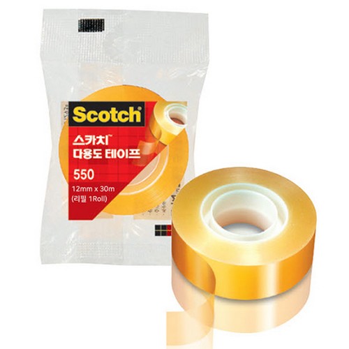3M 스카치 550 다용도 테이프 리필 18mm x 30m (18개)