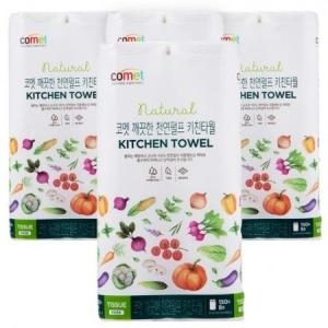 코멧 깨끗한 천연펄프 키친타월 150매 (8입) (4팩(32입))_이미지
