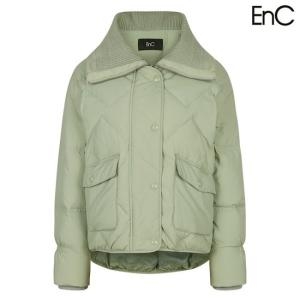 EnC 아이보리 니트 카라 구스 다운 ENJD34T01C_이미지