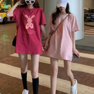  오노마 ONM 여성 연핑크 롱반팔티 여름 여대생 학생 20대 16074700
