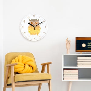 브론즈하우스 나룸 복을 부르는 풍수 황금부엉이 무소음 벽시계 WMC-118