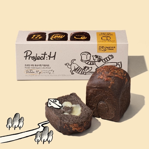 SPC삼립 프로젝트 H 프로틴 저당 큐브식빵 먹물치즈 3개입 210g (1개)_이미지